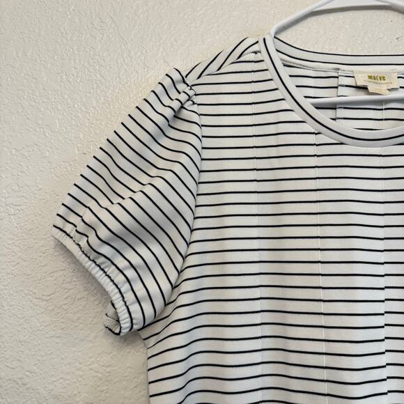 NWT Anthropologie Maeve Corset Peplum Top Striped Pleated Nautical Coastal XL - Picture 11 of 12